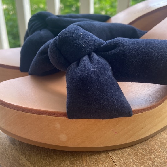 NWOT Loeffler Randall Taylor Wedge Mule Sandal Navy Suede Women's Size 8.5 - 9 - Picture 12 of 15